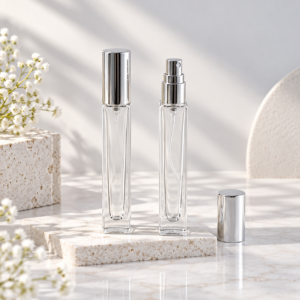 10ml Luxury Clear Glass Silver Perfume Spray Bottle