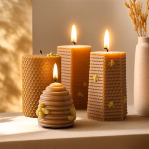 Honeycomb Beehive Beeswax Pillar Candle